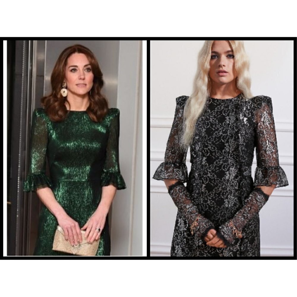 💕VAMPIRE'S WIFE x H&M💕 Silver Lace Mini Dress